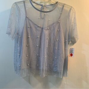 Blue overlay blouse by Blasé